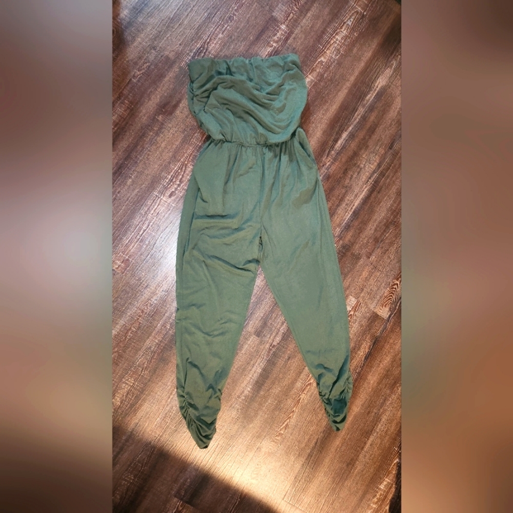 Love J green strapless Romper